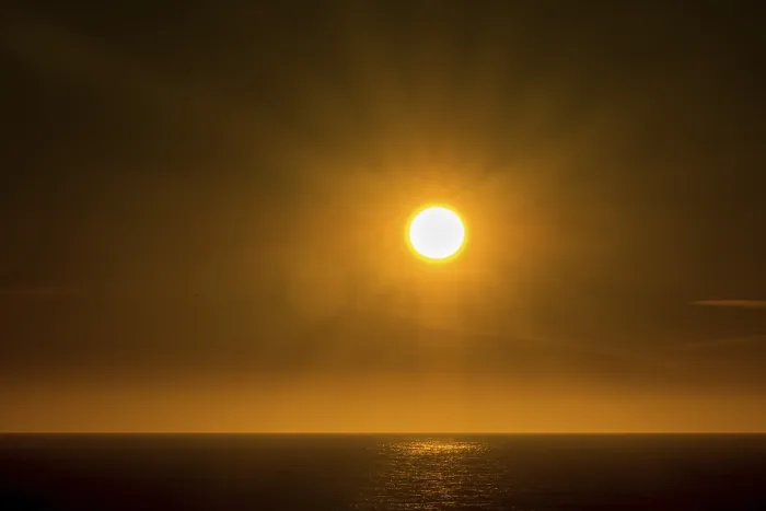 Framed Print : Sunset by the sea with star effect Framed Print : Sunset by the sea with star effect