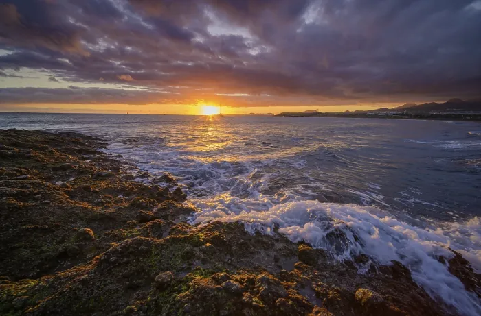 Framed Print : Sunset at Tejita Beach near Montana Roja