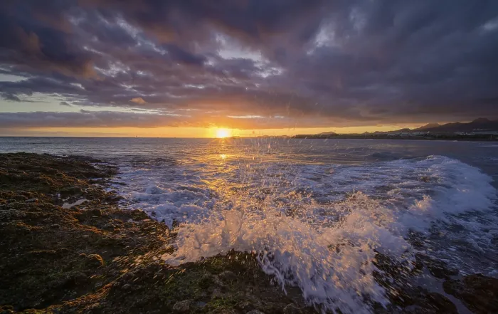 Framed Print : Sunset at Tejita Beach near Montana Roja