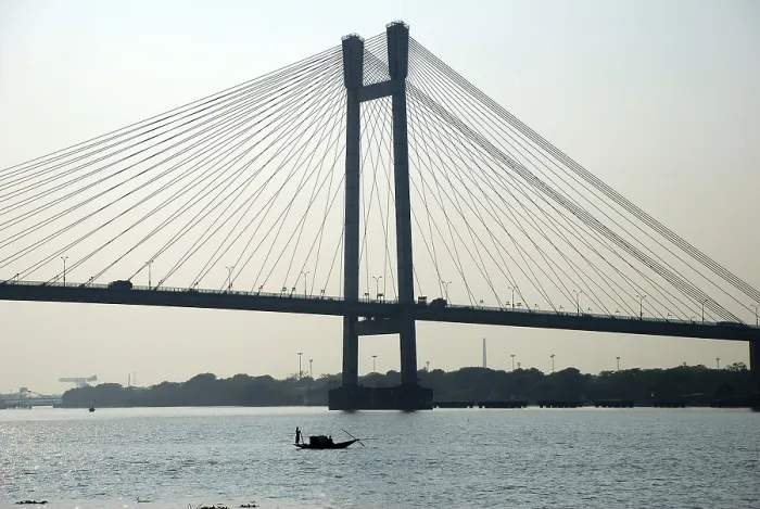 Framed Print : Sunset at Vidyasagar Setu new second bridge over Hooghly river