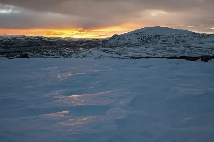 Framed Print : Sunset in the wintry Fjell, Dovrefjell- Sunndalsfjella National Park