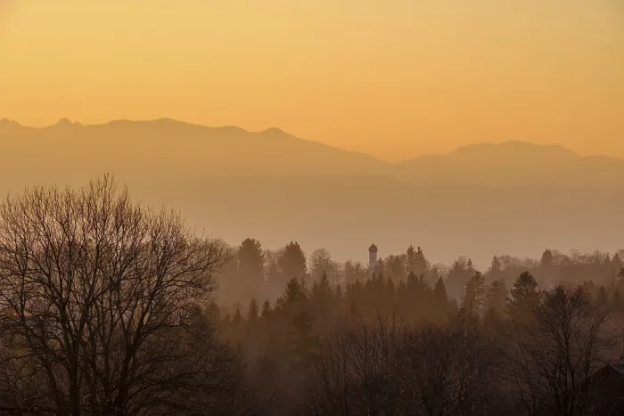 Framed Print : Sunset, Woerner, Bad Heilbrunn