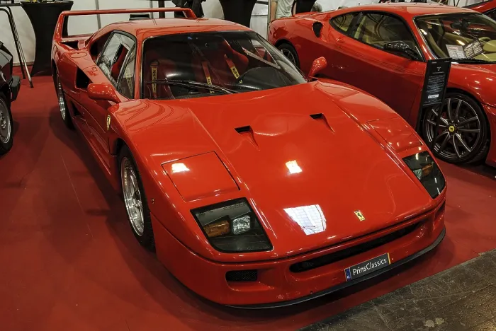 Framed Print : Supercar Spupersportwagen Ferrari F40 for road registration with technology from FIA Formula 1 racing from 80s 90s