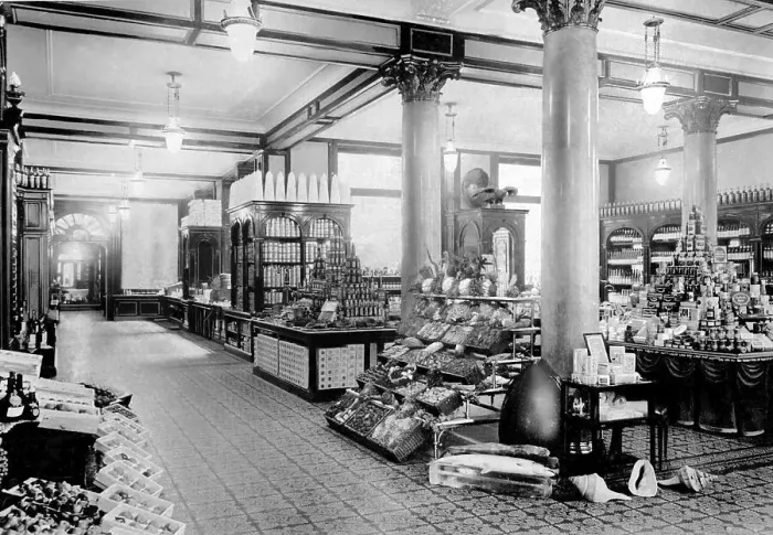 Framed Print : Supermarket, historical image, ca. 1912