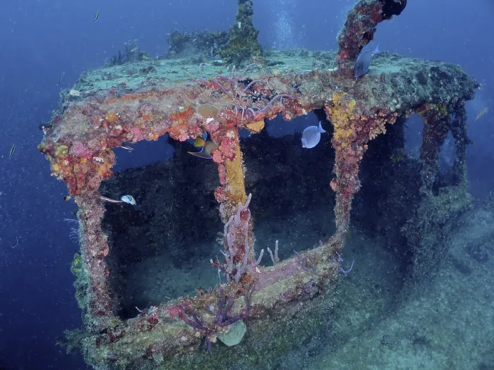 Framed Print : Superstructure on the wreck of the USS Spiegel Grove