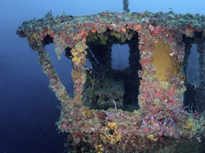 Framed Print : Superstructure on the wreck of the USS Spiegel Grove
