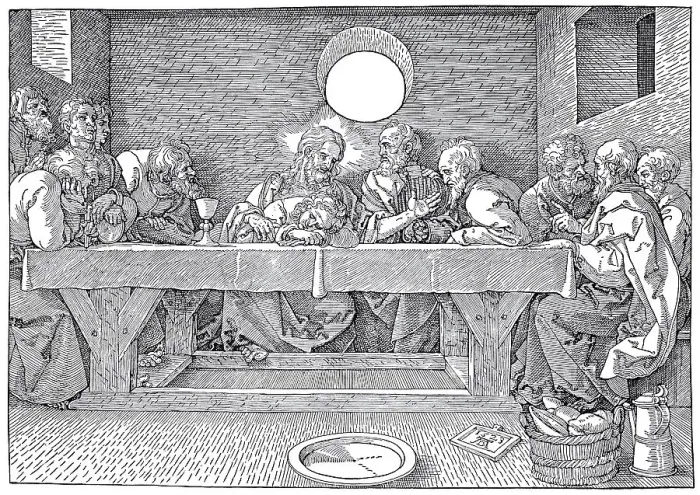 Framed Print : The Last Supper, woodcut by Albrecht Duerer