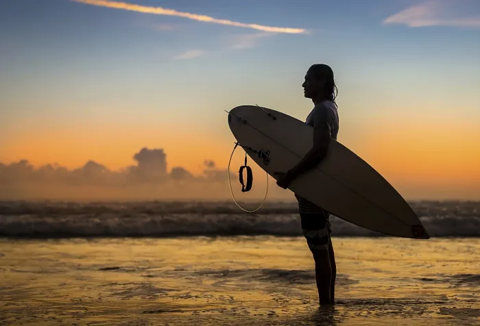 Framed Print : Surfer the sunset, Sanur Beach, Bali, Indonesia