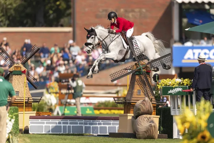 Framed Print : Susan Horn of Canada, riding, Dominka Van De Lucashoeve