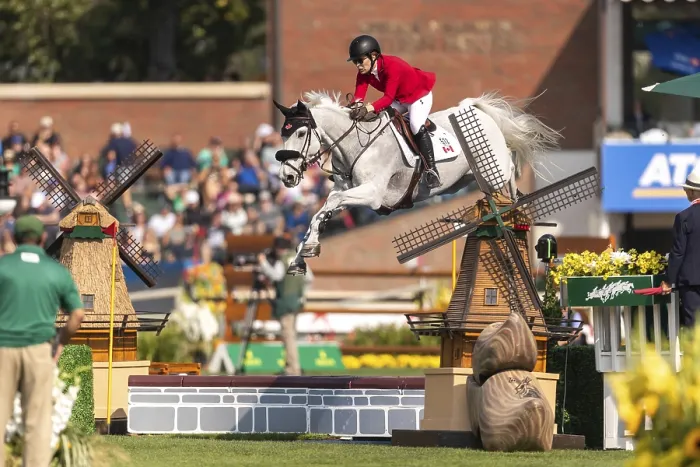 Framed Print : Susan Horn of Canada, riding, Dominka Van De Lucashoeve