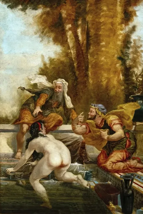 Framed Print : Susanna in the bath, also known as Susanna and the two elders