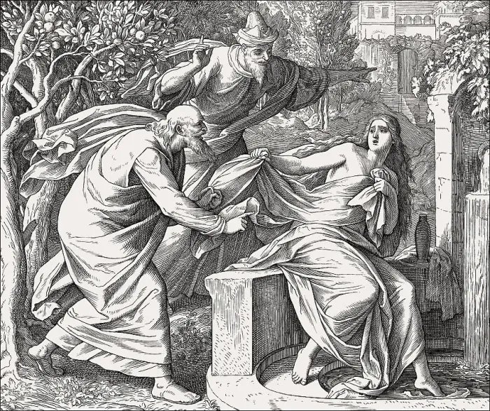 Framed Print : Susanna and Elders, Old Testament