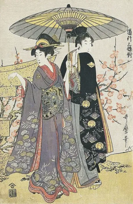 Framed Print : Suzuki Harunobu (鈴木 春信4)