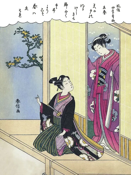 Framed Print : Suzuki Harunobu (鈴木 春信4)