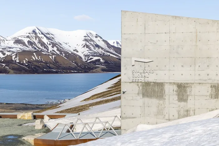 Framed Print : Svalbard Global Seed Vault, Snow Mountain