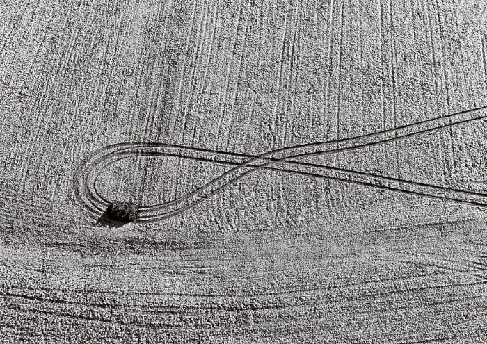 Framed Print : SW shot, tracks on a meadow covered with hoarfrost