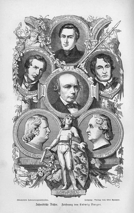 Framed Print : Swabian poets: Wilhelm Hauff, Gustav Schwab Framed Print : Swabian poets: Wilhelm Hauff, Gustav Schwab