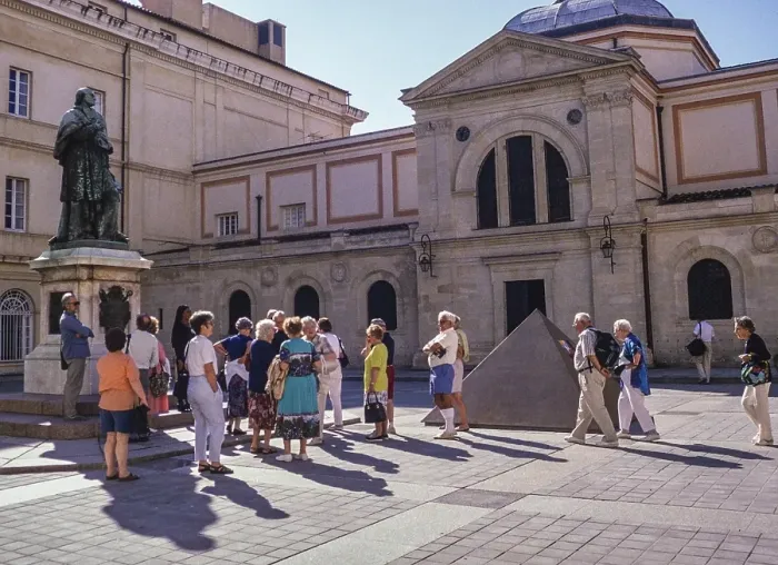 Framed Print : Swan Hellenic tour group visiting the Foch Museum, Palais Fesch, Ajaccio, Corsica, France, 1998, Europe