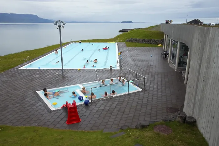 Framed Print : Swimming pool, Hofsos, Iceland