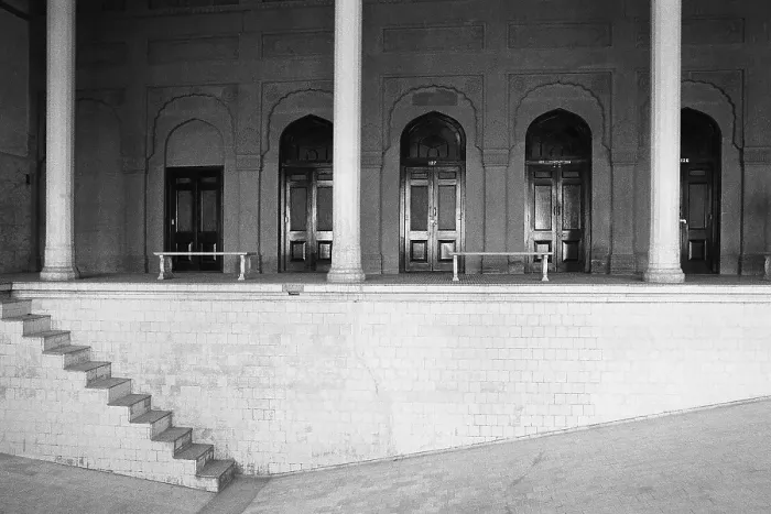Framed Print : Empty swimming pool Lalgadh New Palace Bikaner Rajasthan India Asia 1984