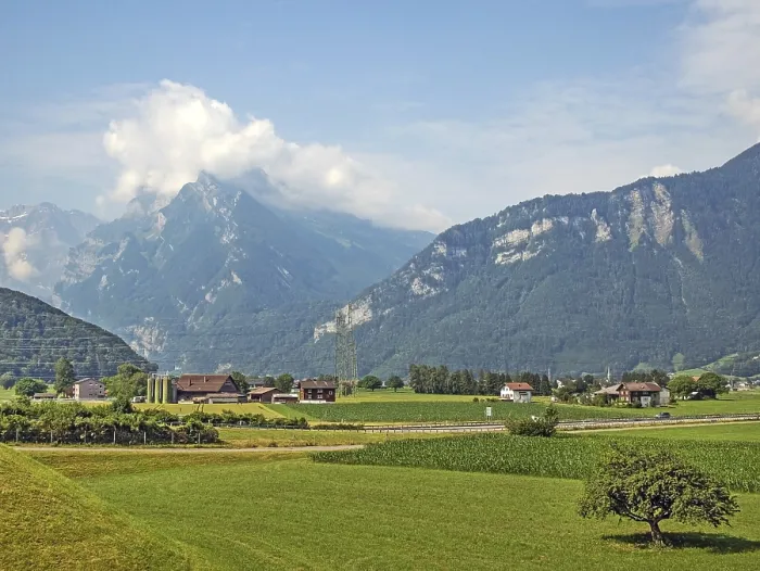 Framed Print : Swiss Alps near Weesen am Walensee