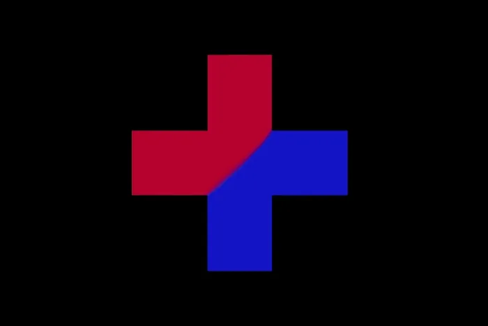 Framed Print : Swiss Flag with Cross and with Red and Blue Colors on Black Background in Switzerland