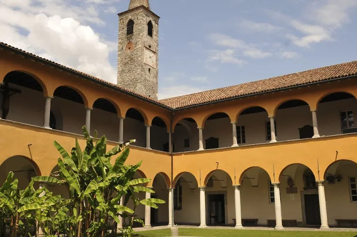 Framed Print : Switzerland: The Collegio del Papio in Ascona in canton Ticino