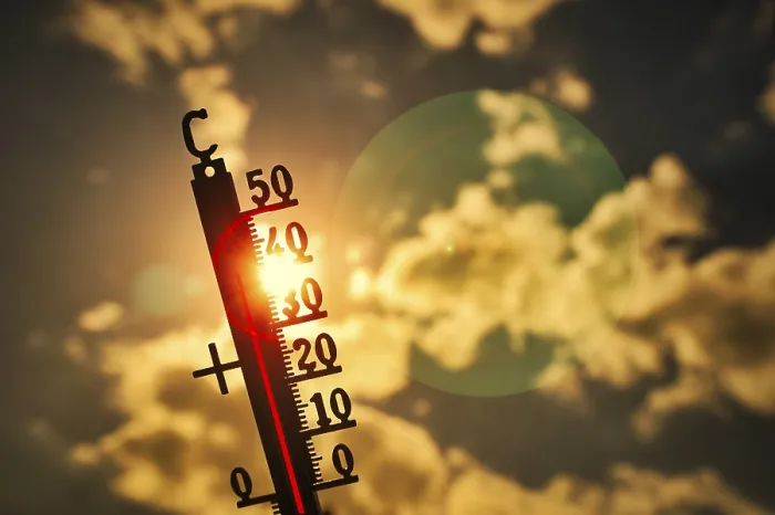 Framed Print : Symbolic image heat, heat wave Framed Print : Symbolic image heat, heat wave