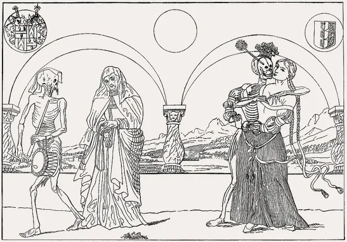 Framed Print : Symbolic leaflet to death, 16th century Framed Print : Symbolic leaflet to death, 16th century