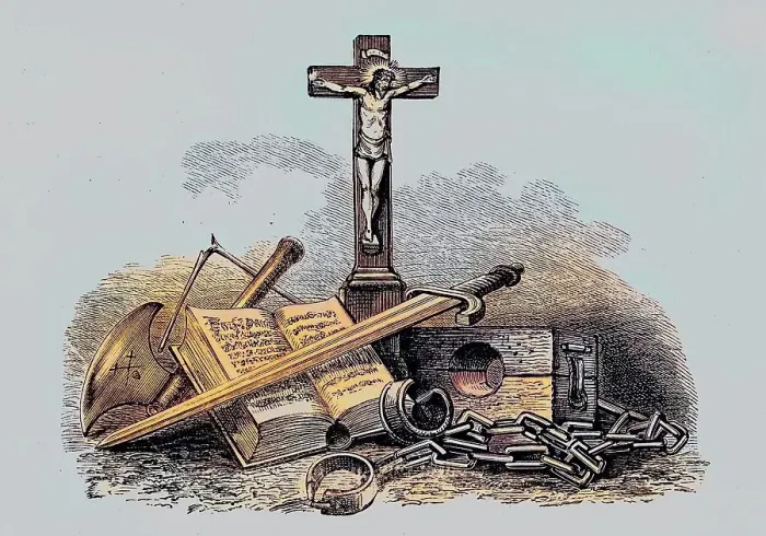 Framed Print : Symbolism for the 11th century Crusades