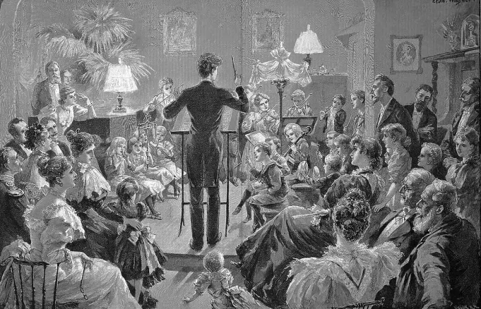 Framed Print : Symphony of children, Conductor with an orchestra of children