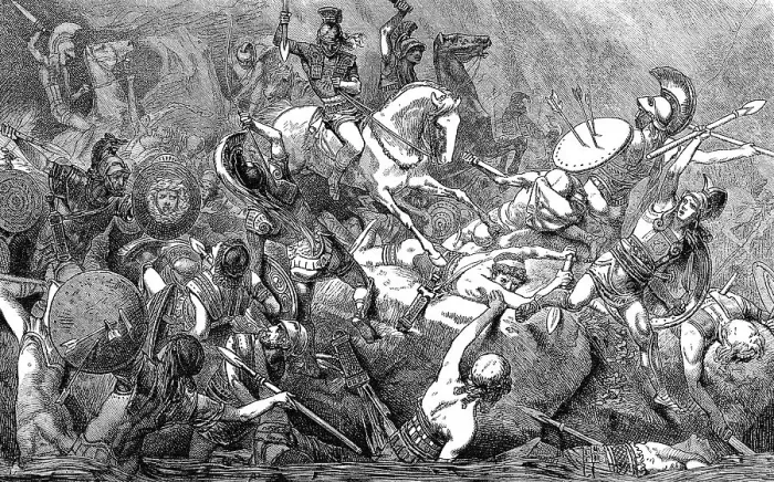 Framed Print : The Syracusan cavalry killing the Athenian soldiers Framed Print : The Syracusan cavalry killing the Athenian soldiers