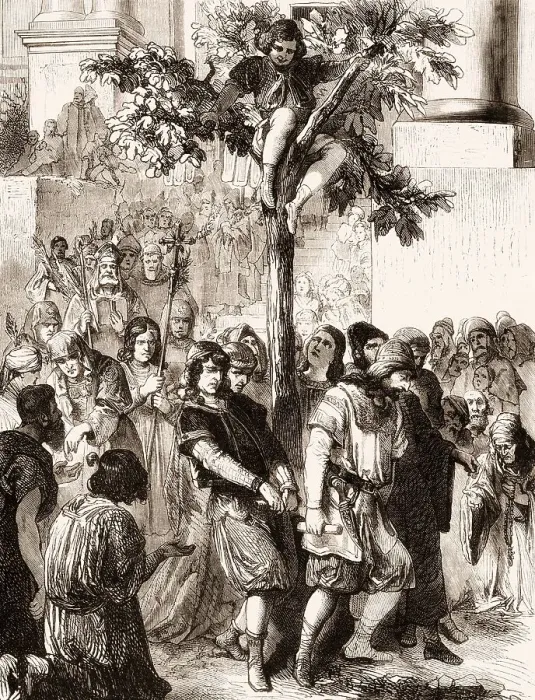Framed Print : The Syriac Maronite Church with their olive tree ceremony