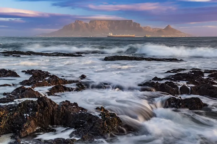 Framed Print : Table Mountain in evening light as seen from Blouberg Beach Framed Print : Table Mountain in evening light as seen from Blouberg Beach
