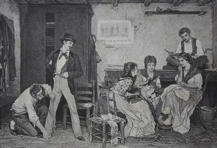 Framed Print : Tailoring in Venice, 1886, Italy Framed Print : Tailoring in Venice, 1886, Italy