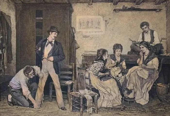 Framed Print : Tailoring in Venice, Italy, Historical Framed Print : Tailoring in Venice, Italy, Historical