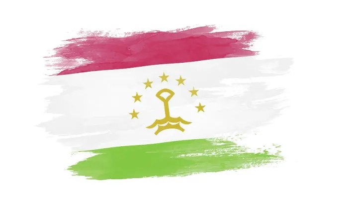 Framed Print : Tajikistan flag brush stroke, national flag on white background Framed Print : Tajikistan flag brush stroke, national flag on white background
