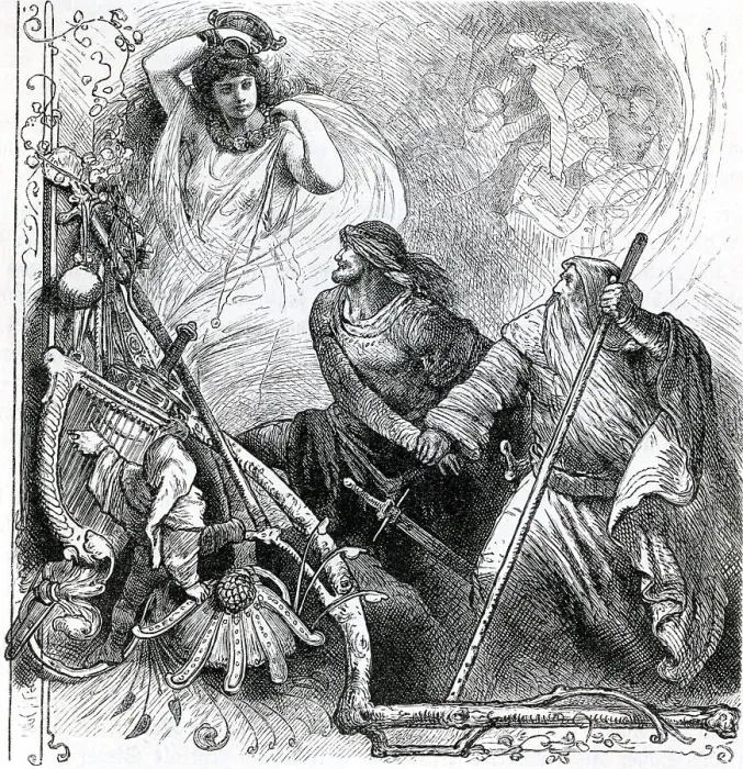 Framed Print : Tannhaeuser with Mrs. Venus, historical illustration from Otto von Leixner: Illustrated History of German Literature Framed Print : Tannhaeuser with Mrs. Venus, historical illustration from Otto von Leixner: Illustrated History of German Literature