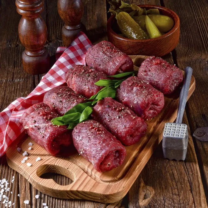 Framed Print : A tasty and fresh raw beef roulades Framed Print : A tasty and fresh raw beef roulades