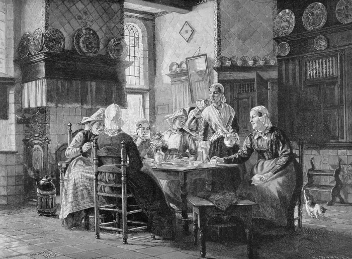 Framed Print : Tea time, illustration from the yearbook Modern Art in Master Woodcuts Framed Print : Tea time, illustration from the yearbook Modern Art in Master Woodcuts