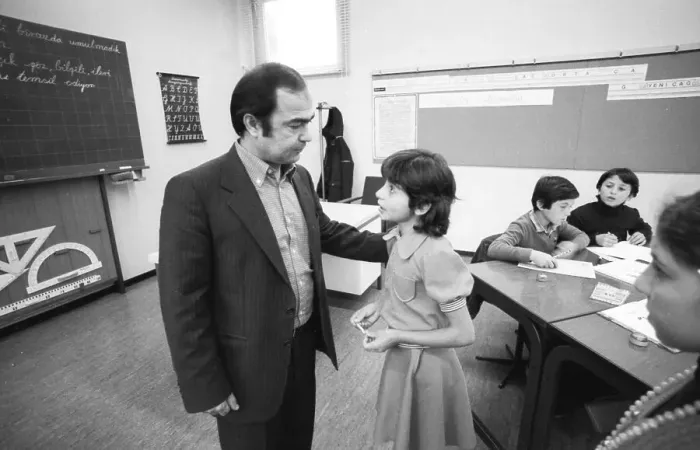 Framed Print : Teaching at a Hauptschule. The proportion of pupils with German parents is smaller than that with migrants 09