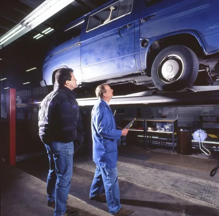 Framed Print : The Technical Inspection Association (TUeV) during the inspection of motor vehicles on 16
