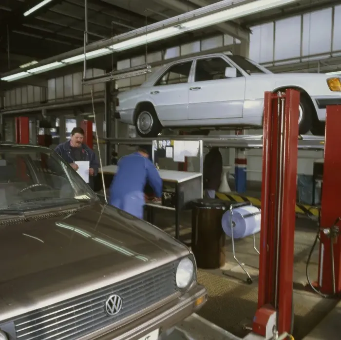 Framed Print : The Technical Inspection Association (TUeV) during the inspection of motor vehicles on 16 Framed Print : The Technical Inspection Association (TUeV) during the inspection of motor vehicles on 16