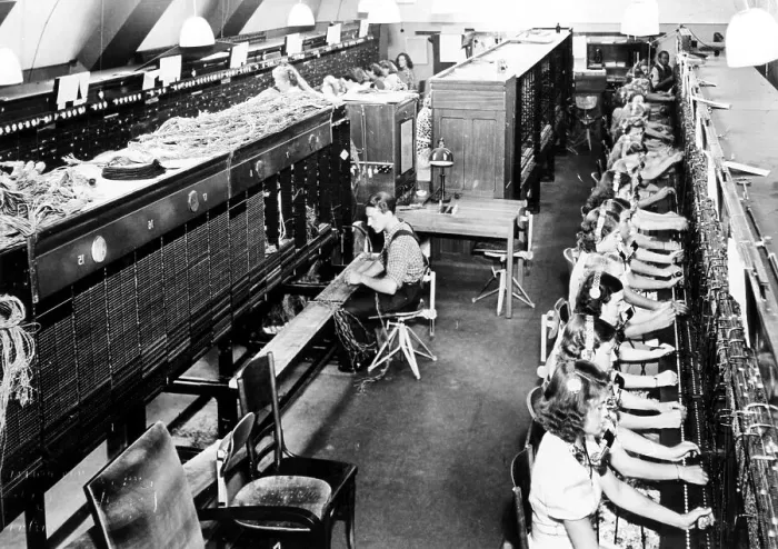 Framed Print : Technology, history, telephone operators Framed Print : Technology, history, telephone operators