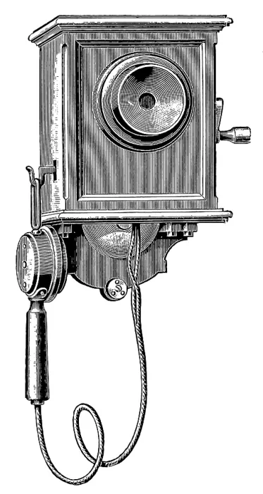Framed Print : Telephone housing. Wall-mounted housing in the form of a cabinet Framed Print : Telephone housing. Wall-mounted housing in the form of a cabinet