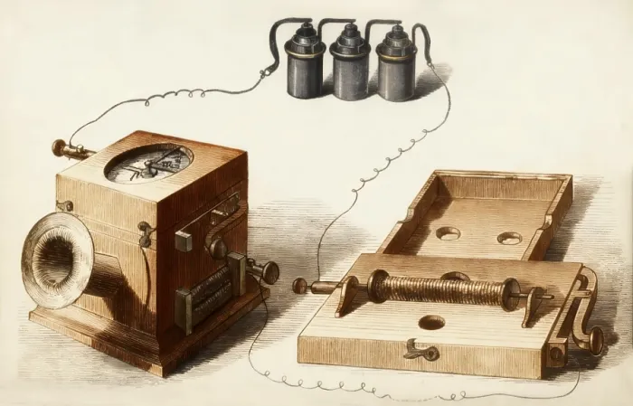 Framed Print : Telephone transmitter mechanism by Johann Philipp Reis Framed Print : Telephone transmitter mechanism by Johann Philipp Reis