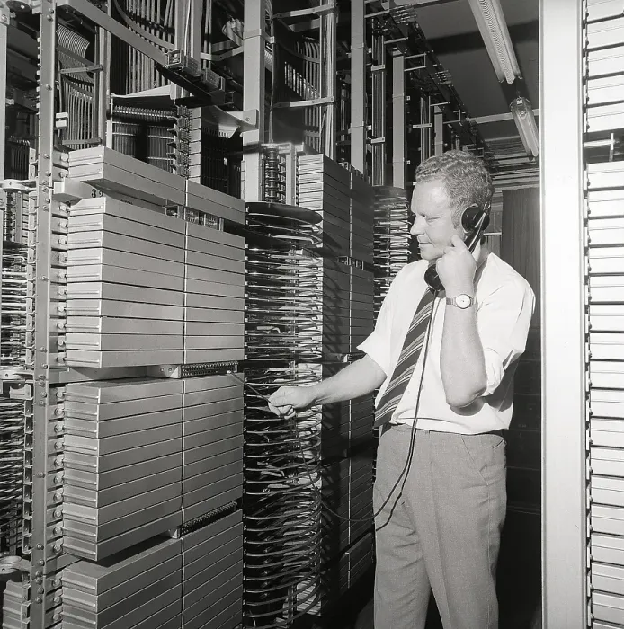 Framed Print : Telephony in the 1970s