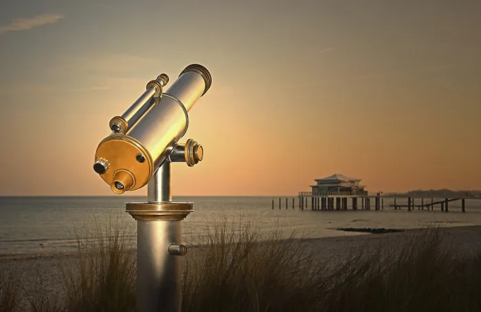Framed Print : Telescope at Timmendorfer Strand Framed Print : Telescope at Timmendorfer Strand