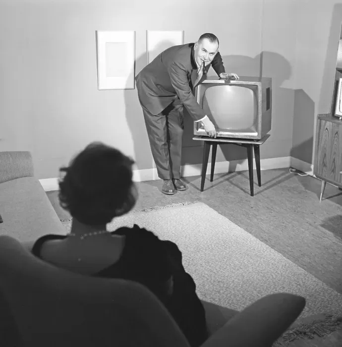 Framed Print : Television in the 1950s