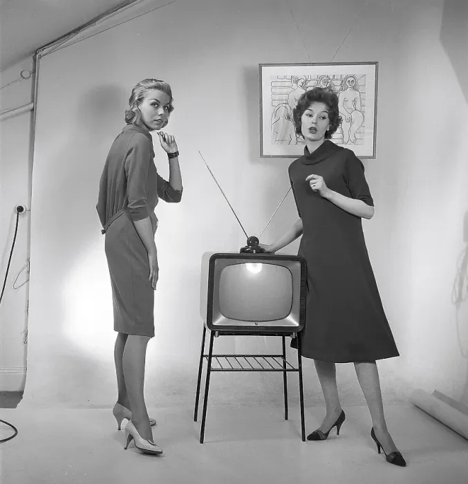 Framed Print : Television in the 1950s